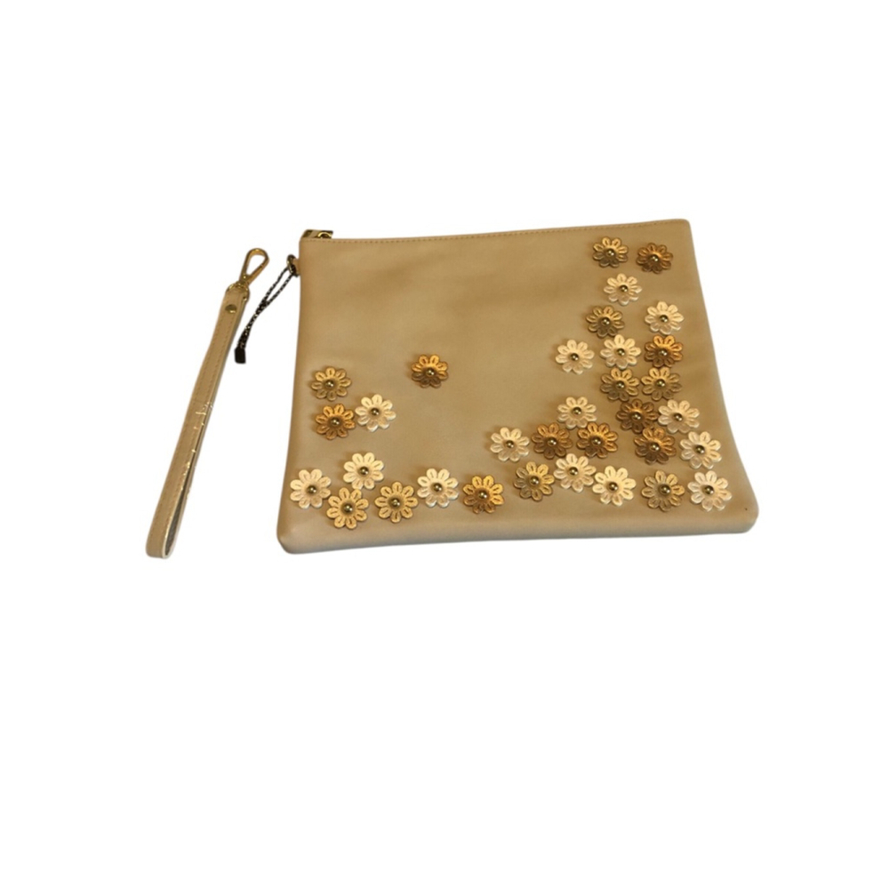 Imoshion Oversized Wristlet Clutch With Floral Appliques